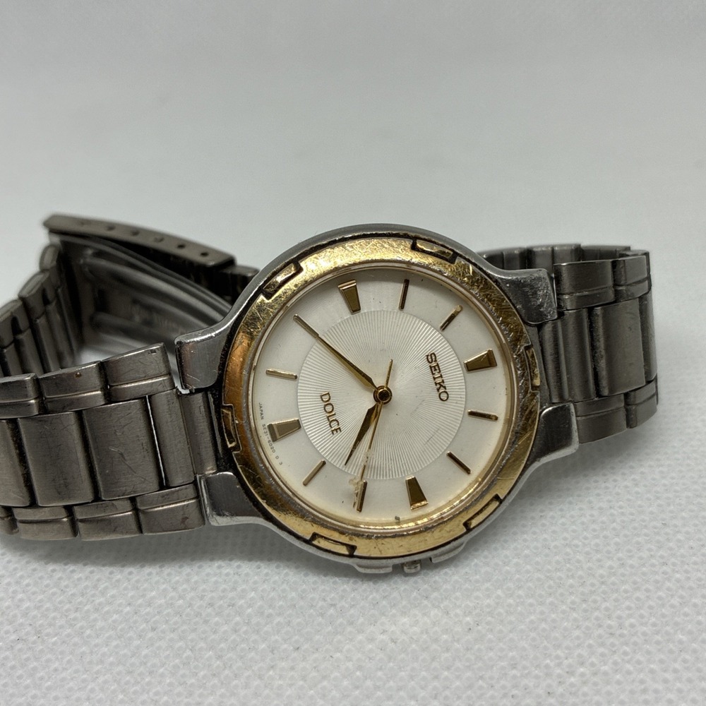 Seiko Dolce 5E31-6D40 Gold Silver Dial Quartz Men's Watch FOR PARTSSS!! REPAIRS